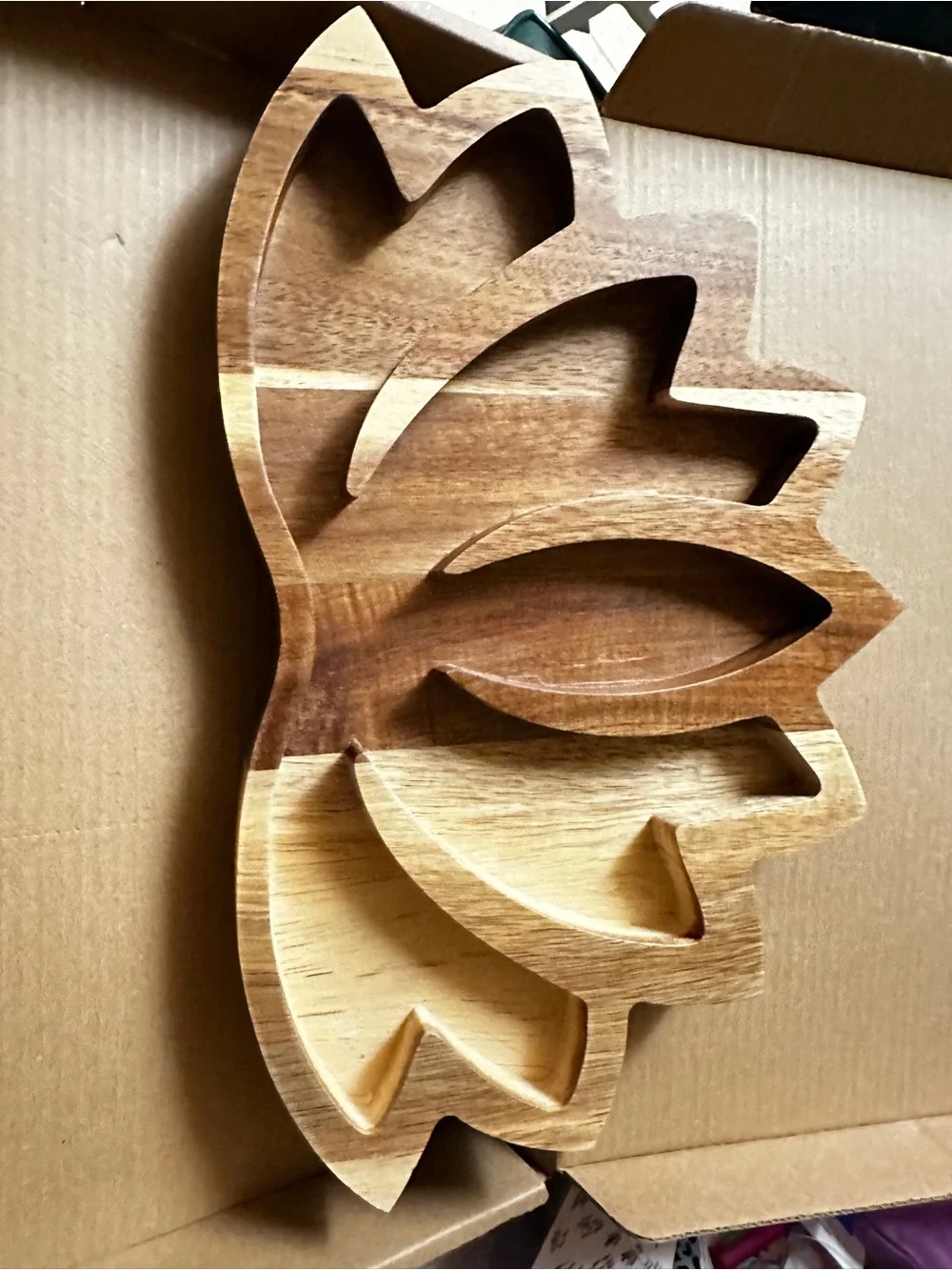 Lotus Crystals /Jewlelry display tray - Natural Wood Home Wall Decor